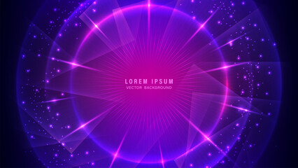 Wall Mural - futuristic abstract background featuring a glowing circular design in purple, pink, and blue with li
