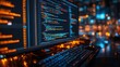 © GenerativeAIpicture - Dynamic Coding Workspace with Programming Interface and Background Lights