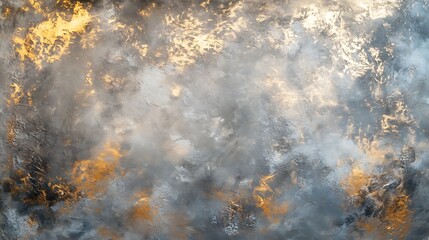 Poster - Icy window, sunrise, frost, winter, abstract background