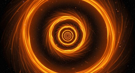 Wall Mural - abstract swirl of golden light against a starry background