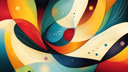 Wall Mural - Vibrant Abstract Background with Curves and Soft Color Swirls