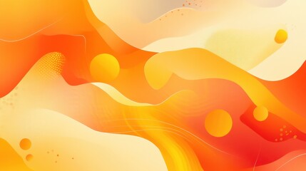 Wall Mural - vibrant abstract waves in warm shades of orange and yellow