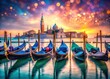 © ChannelPIC - Surreal Venetian gondolas glide, Saint Mark's bathed in ethereal light, San Giorgio's dream church looms.