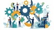 © HISTOCK - Business people working together building a big gear mechanism