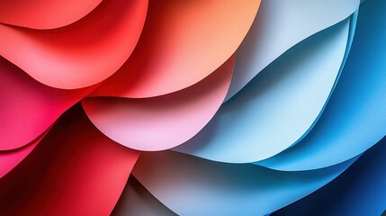 Poster - Colorful paper waves abstract background design