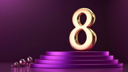 Wall Mural - 3d golden number 