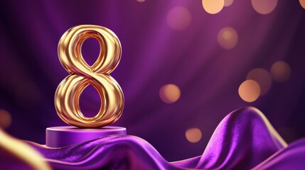 Wall Mural - 3d golden number 