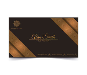 Wall Mural - Luxury dark business card template with Ornament design