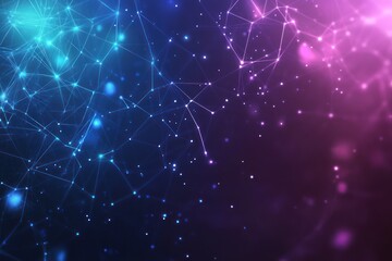 Wall Mural - abstract network connection, glowing nodes, dark background, tech presentation