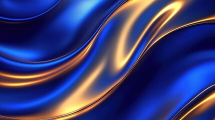 Wall Mural - A dynamic interplay of warm golden lights glowing softly against a cool blue background, evoking a sense of calm luxury.
