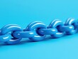 © nattapon98 - A glossy blue chain links against a vibrant blue background, showcasing a modern and stylish design.