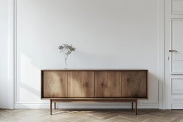 Wall Mural - Mid-century sideboard in bright room, interior design