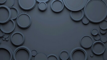 Wall Mural - Gray circles frame background