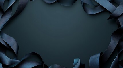 Wall Mural - Dark blue ribbon frame, elegant background