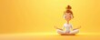© Narongdet - Meditation practice indoor space animated character yellow background calm environment mindfulness concept