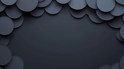 Wall Mural - Dark grey circles frame, background design