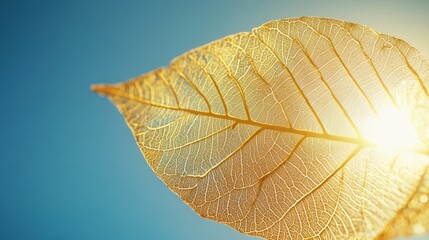 Poster - Skeleton leaf backlit by sun, outdoor, summer, nature, design