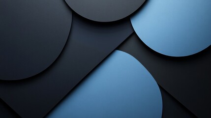 Wall Mural - abstract minimalist wallpaper with minimalistic triangles and circles on blue background. banner tem