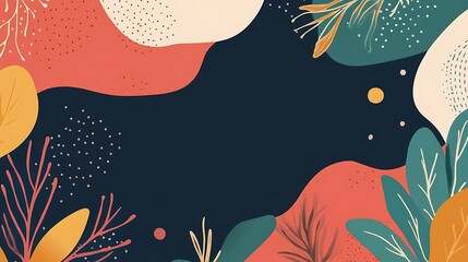 Wall Mural - Autumn floral background design