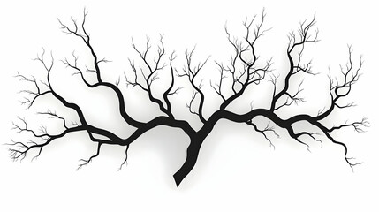 Bare tree branch silhouette, design element