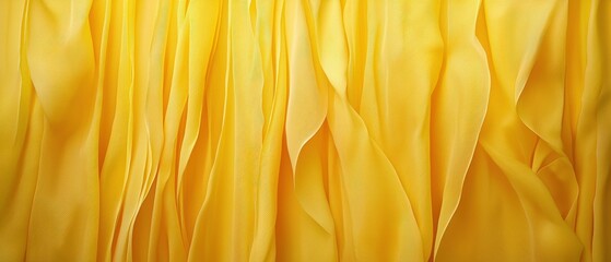 Wall Mural - bright yellow curtain background with soft, flowing texture for stage decor or artistic photography