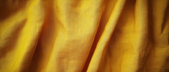 Wall Mural - beautiful honey yellow fabric drapery with soft texture and elegant flowing drapes against a simple 