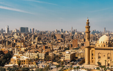 Wall Mural - View of Cairo from the walls of Citadel on a sunny day