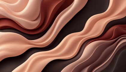 Wall Mural - fluid forms evolving earth tones abstract background illustration