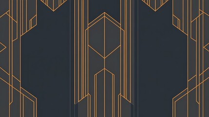 Wall Mural - Dark geometric pattern, art deco design