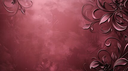 Wall Mural - Pink floral grunge design background