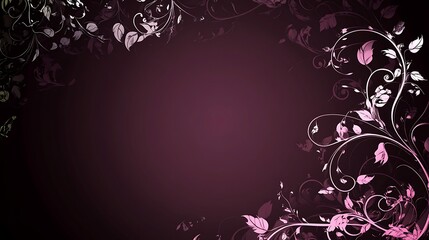 Wall Mural - Floral frame, dark background, design, invitation