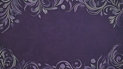 Wall Mural - Purple floral frame, textured background
