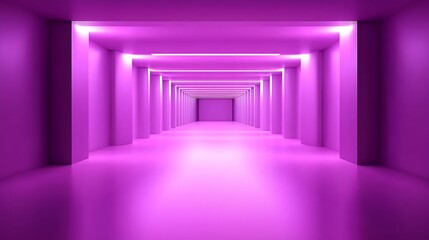 Poster - Purple neon hallway,  background light