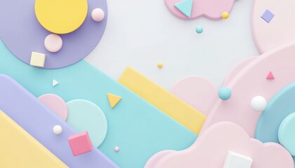 Wall Mural - pastel geometry playful abstract shapes gentle background design