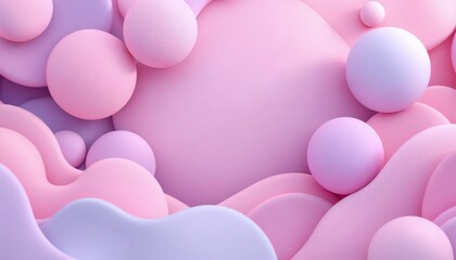 Wall Mural - soft abstract spheres in serene shades of pink and lavender