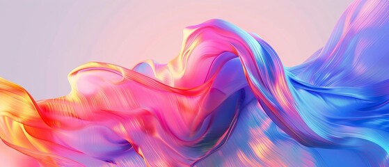 Wall Mural - Vibrant abstract motion design with colorful twisted shapes on soft pastel background – digital art for posters, flyers, banners, and creative design elements