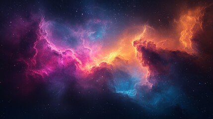abstract cosmic nebula background. featuring swirling nebula clouds and vibrant colors. emphasizing 