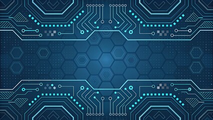 Wall Mural - Futuristic and technology background concept, Futuristic circuit board abstract background