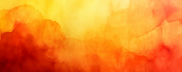 Poster - Orange sunset watercolor texture