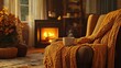 © Fenny - Cozy autumn evening by fireplace, warm drink, home comfort