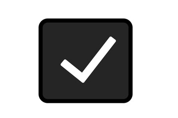 Wall Mural - black check mark icon - white tick inside black box, approval symbol, confirmation sign, success ind