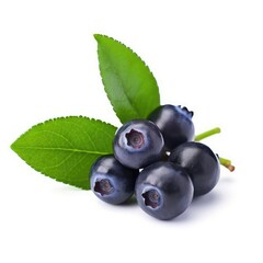 Wall Mural - Close-up of Fresh Blueberries with Green Leaves: A Delicious and Healthy Snack