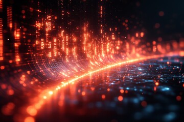 data stream flowing, futuristic tech background, digital landscape, website banner