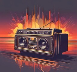 Wall Mural - illustration of music background.