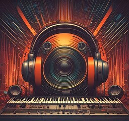 Wall Mural - illustration of music background.