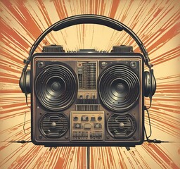 Wall Mural - illustration of music background.