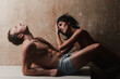 © Volodymyr - Naked sexy body. Young couple embracing and hugging. Love moments for sensual sexy couple with nude body. Sexy couple in love. Touching body. Passion dating of young lovers with naked body.