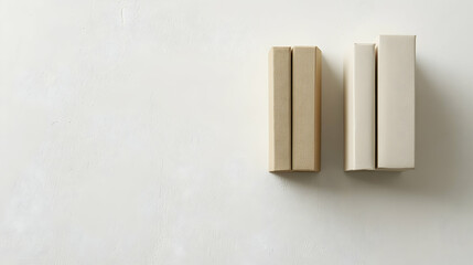 Wall Mural - Kraft and off-white boxes on white background; product display