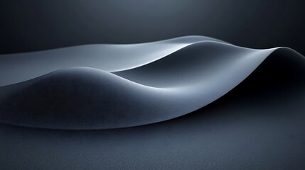 Abstract gray waves, dark background, design