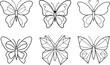 © Chaya - Six Line Art Butterfly Designs Coloring Page Illustrations